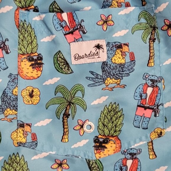 Boardies x Mulga Koala Pineapple Funky Colorful Men's Swim Trunks Pockets - Picture 10 of 15